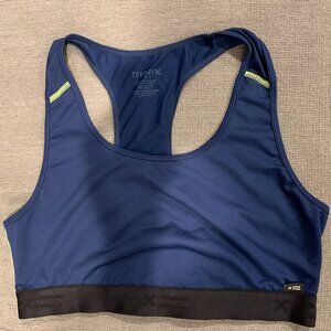 TomboyX Active Racerback Swim Top - Navy with Neon Yellow - Size Medium